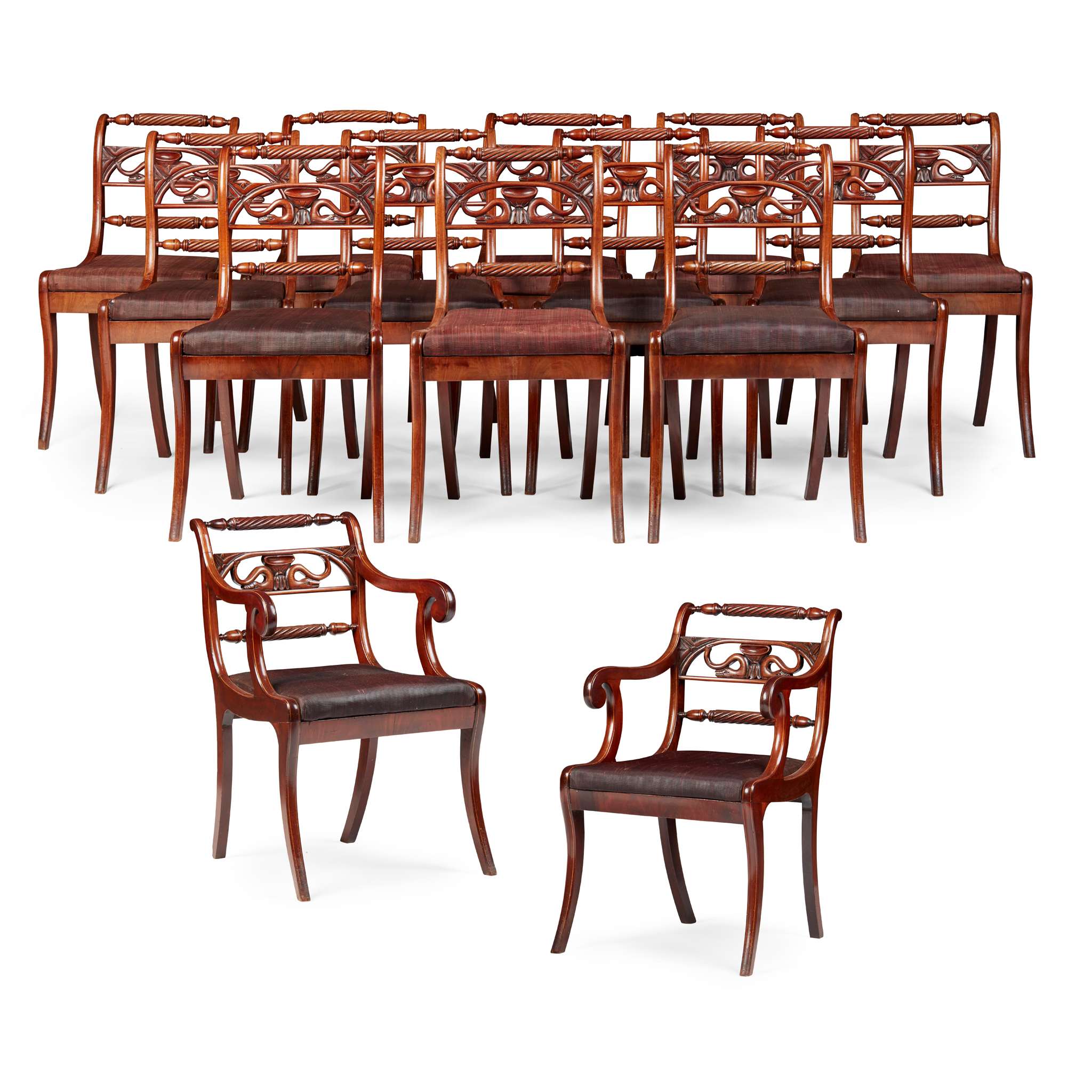 Rare Set of 14 Regency Mahogany Dining Chairs Antique dining chairs Antique Chairs 3